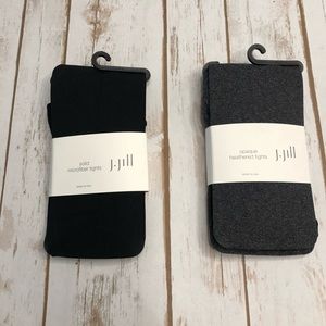 New J Jill tights black and heathered grey
